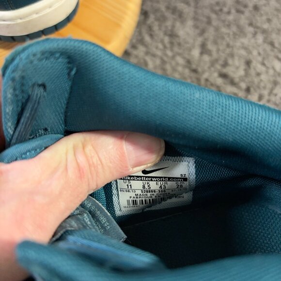 Nike Dunk Sky Hi Essential Wedge Sneaker Women Sz 11 Dark Sea Blue Leather Suede - Picture 8 of 9